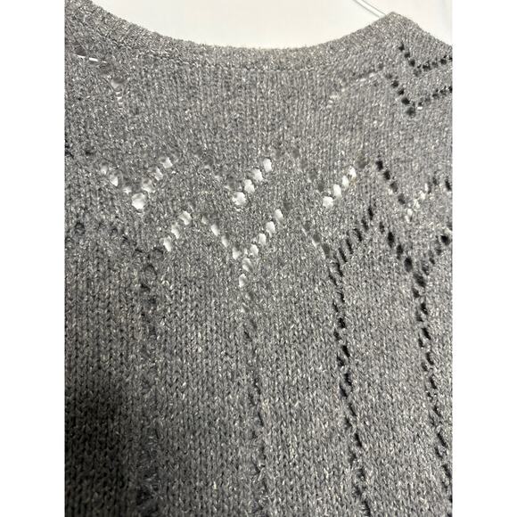 Vintage FaBE Silk & Angora mix, gray vest with a deep V on the back size Large - Picture 12 of 12